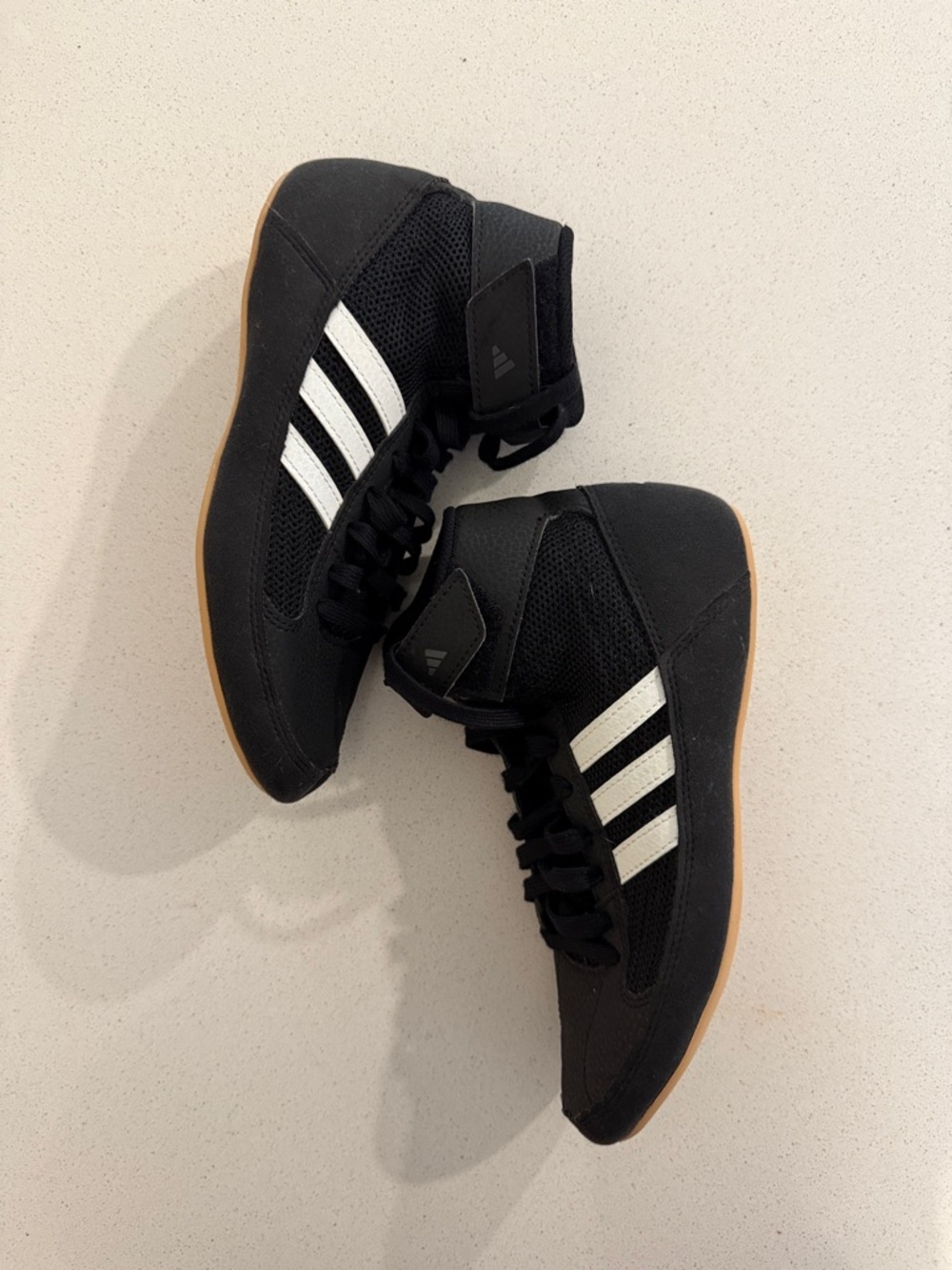 adidas Black Wrestling Shoes Youth Size 4 - Picture 4 of 8